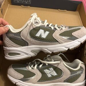 New Balance 530 Olive and Cream Running Shoes